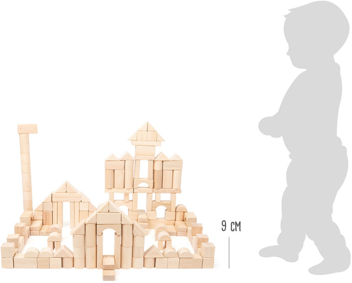 Holzbausteine Natur – 200-teiliges Bauklötze-Set im Beutel