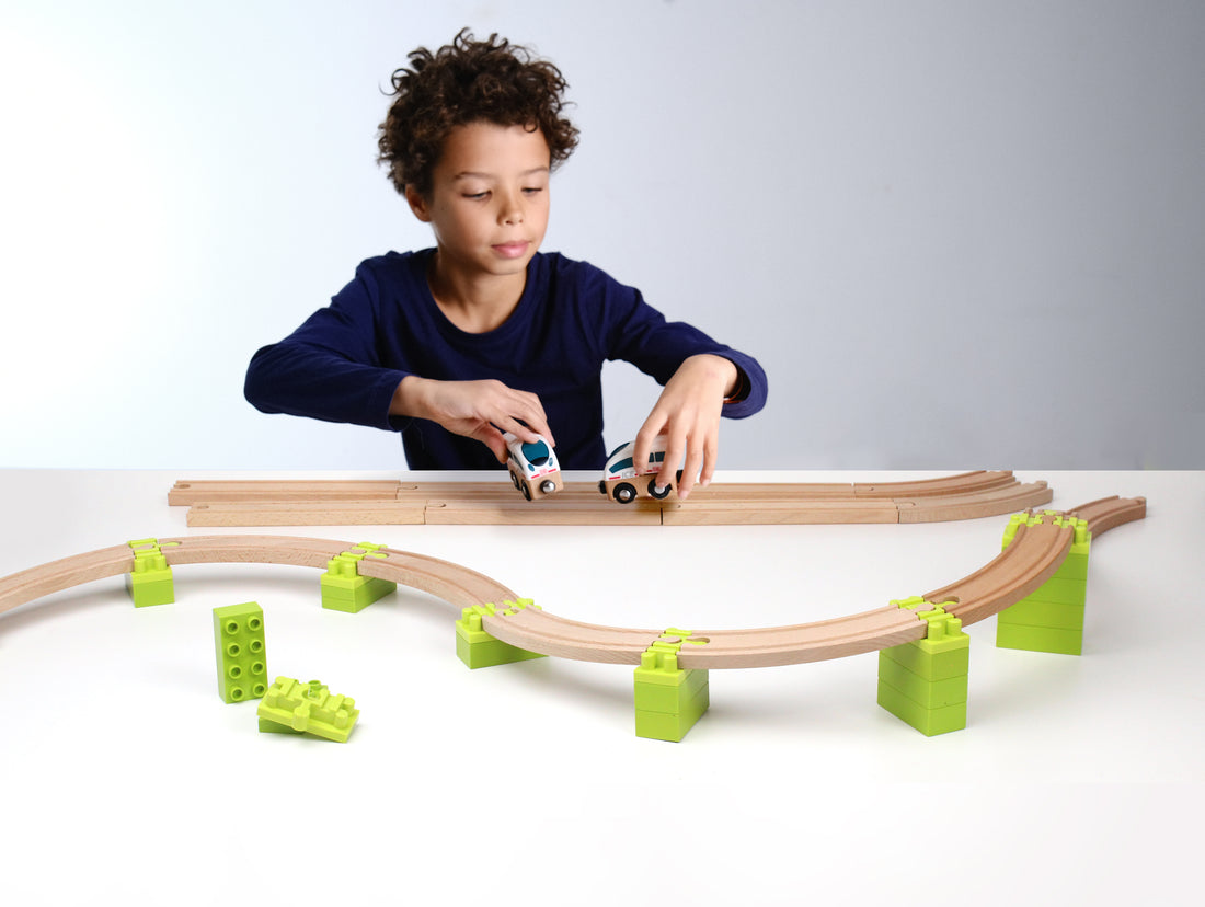 Die Hochbahn – NOPPI Set (24 Teile) – beeindruckende Schienenlandschaften