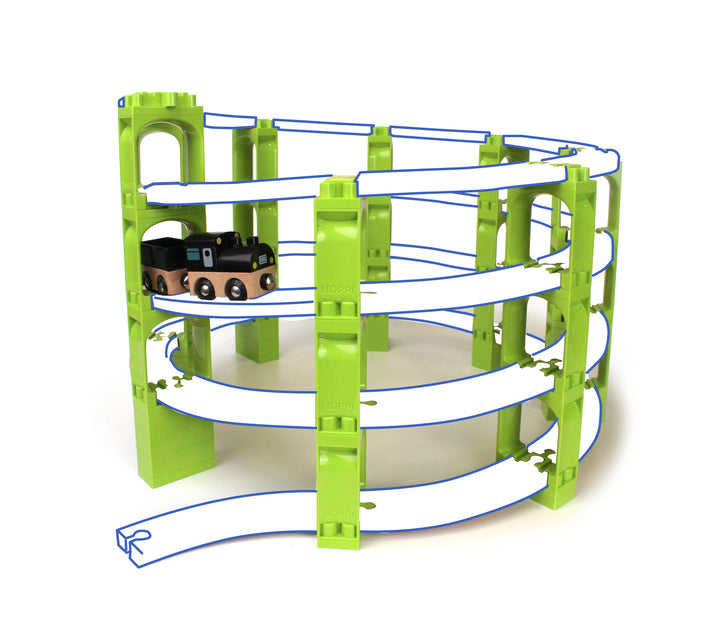 NOPPI Eisenbahn Helix-Spirale – 4-Etagen-Zubehör für kreative Schienennetze