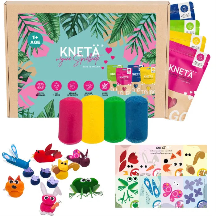 KNETÄ 4er BAG-SET Frühling – bunter Knetspaß mit kreativen Bastelideen
