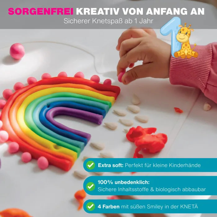 KNETÄ 4er BAG-SET Frühling – bunter Knetspaß mit kreativen Bastelideen