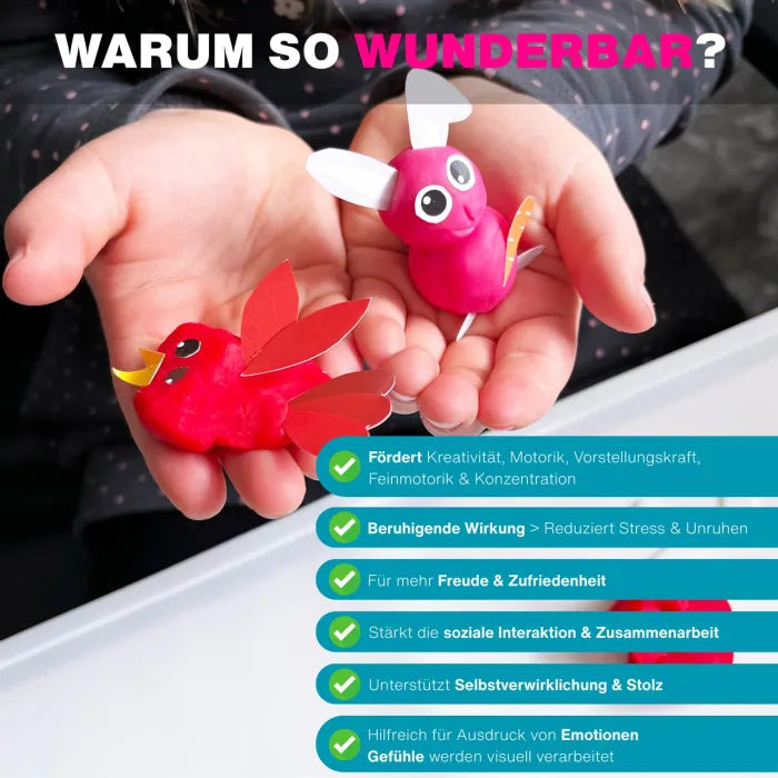 KNETÄ 4er BAG-SET Frühling – bunter Knetspaß mit kreativen Bastelideen