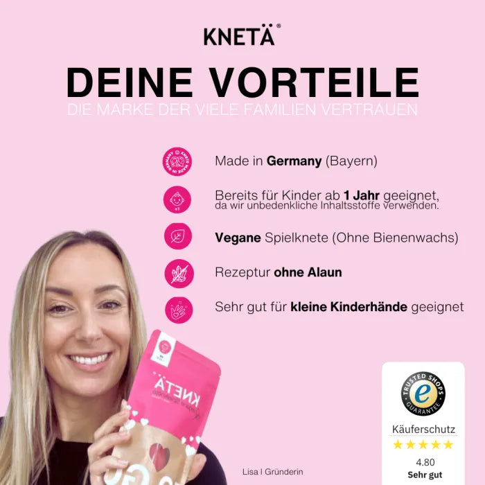 KNETÄ 4er BAG-SET Frühling – bunter Knetspaß mit kreativen Bastelideen