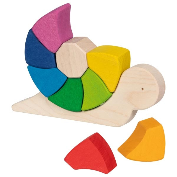 Bausteine „Kecke Schnirkelschnecke Pauline“ – Holz-Bauspielzeug mit Tiermotiv