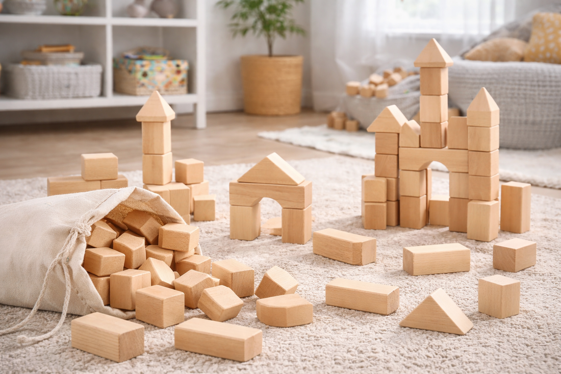 Holzbausteine Natur – 100 Teile für grenzenlose Kreativität