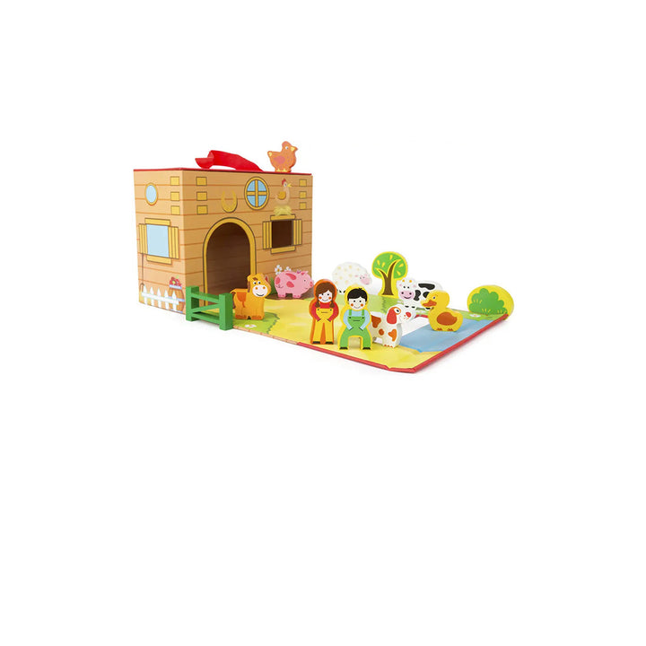 Bauernhof Koffer mit Holztieren