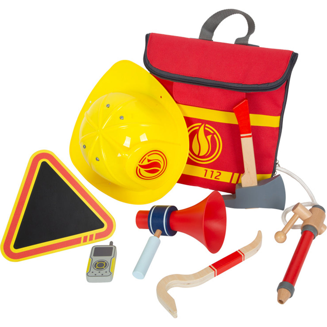Set Zaino Giocattolo Vigili Del Fuoco – Con Estintore Spray, Ascia, Radio, Piede Di Porco, Per Bambini Da 3 Anni In Su, Gioco Di Ruolo