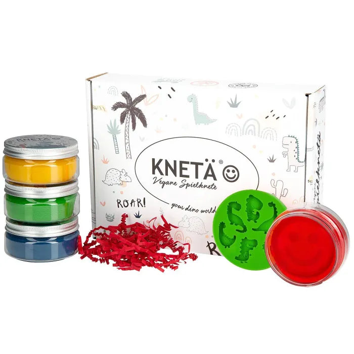 KNETÄ 4er-Box Dino – kreativer Knetspaß für kleine Dinosaurierfans
