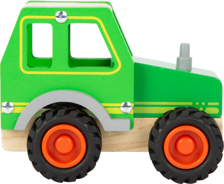 Traktor Holz seitliche Ansicht von Spielspecht