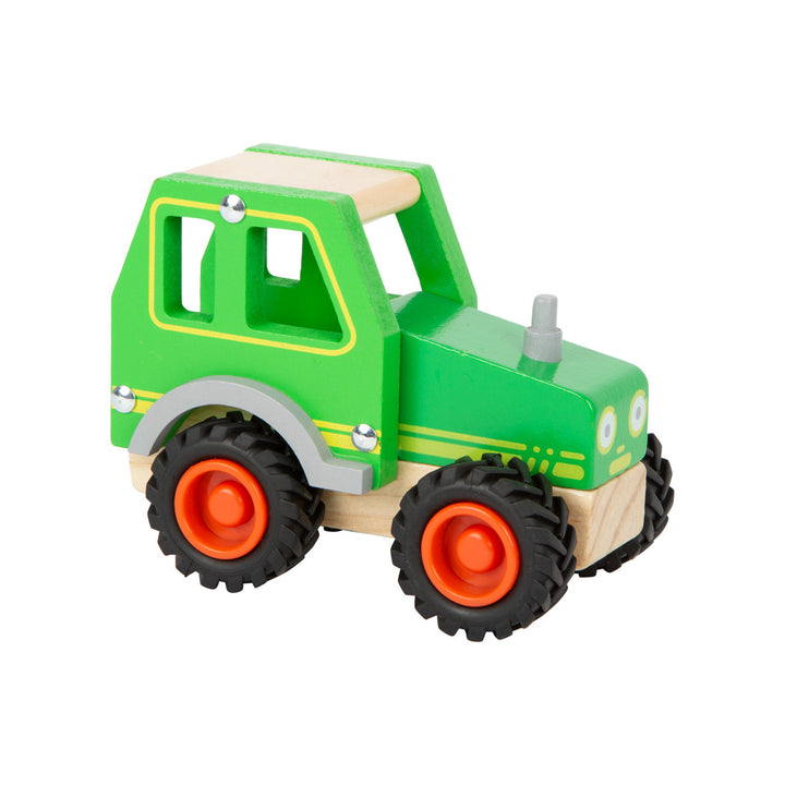 Traktor aus Holz, grün