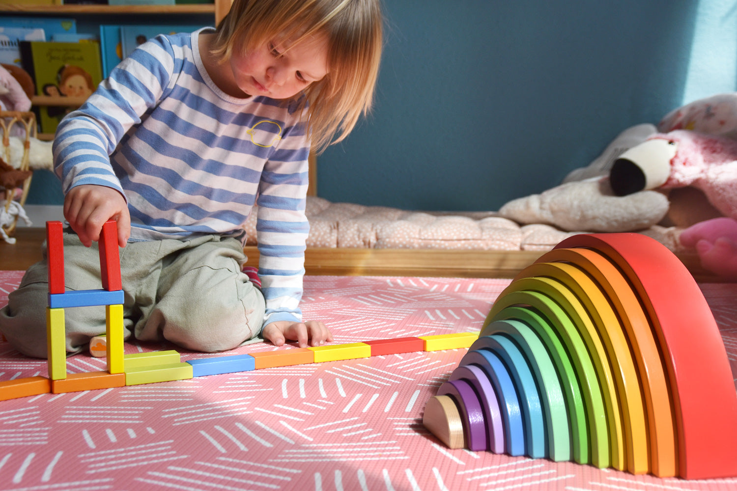Steckspiel Regenbogen-Puzzle XXL