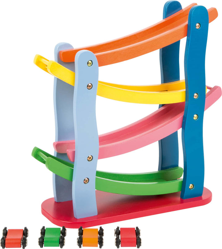 Holz-Autorennbahn, bunt