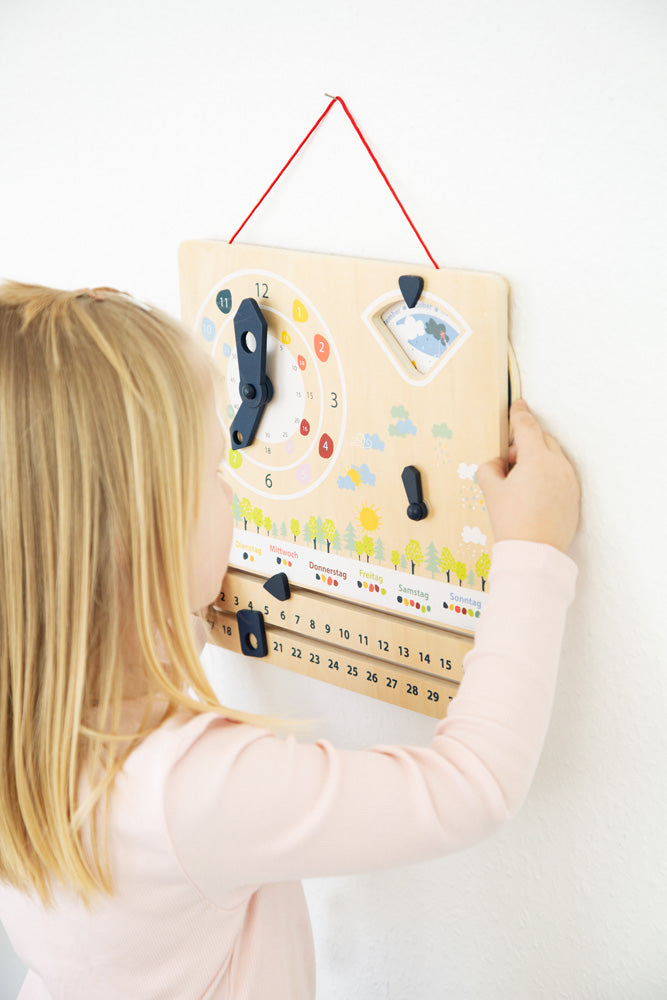 Lernuhr mit Kalender Educate mit Kind von Spielspecht